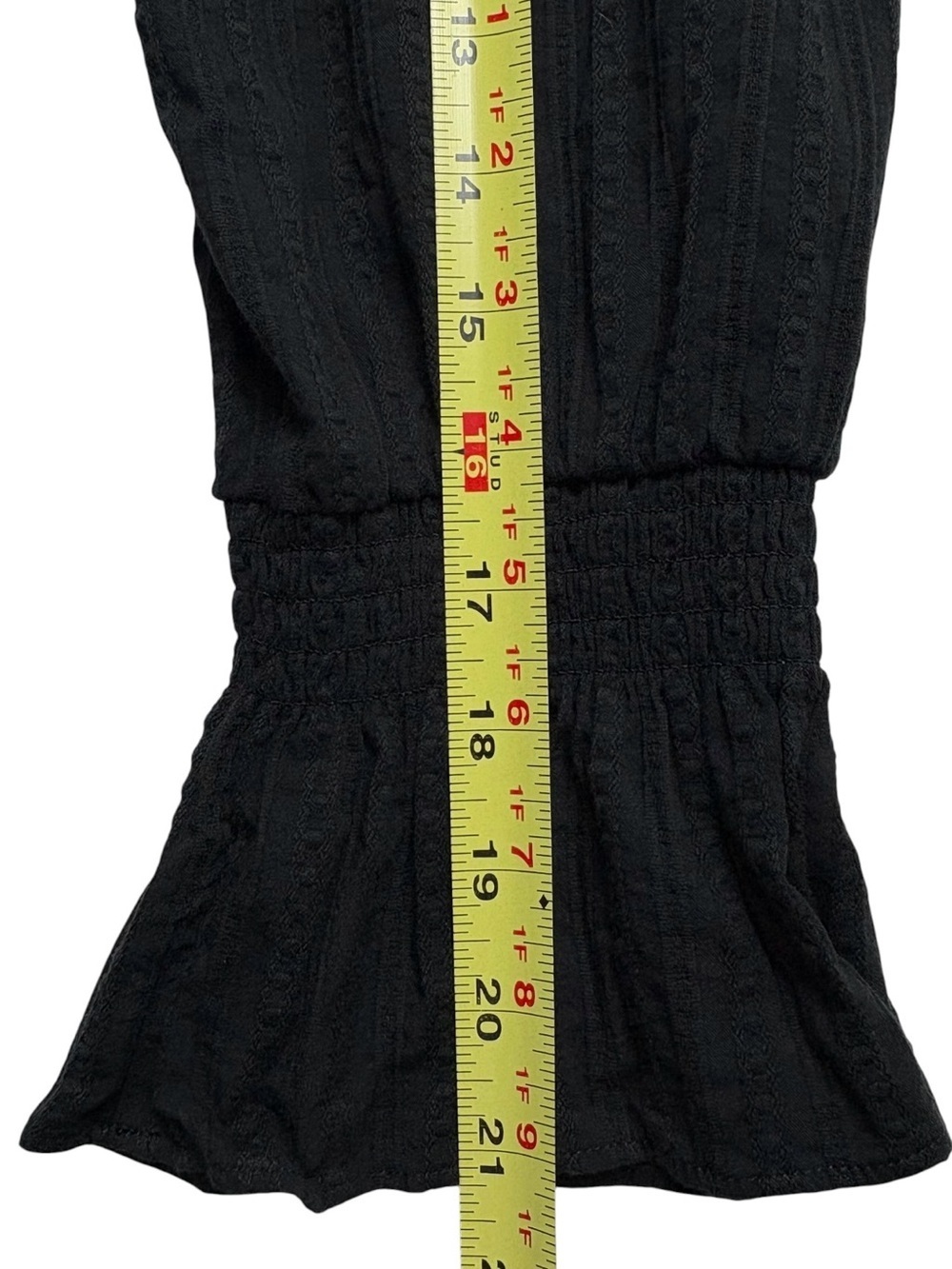 J. Jill Black Textured Tiered Peasant Dress V-Neck Boho Shabby Chic M - Picture 5 of 8